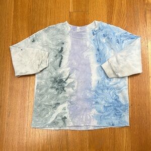Kids Rachel Comey marble tie dye sweatshirt. 
Kids 4-6 depending on kid.